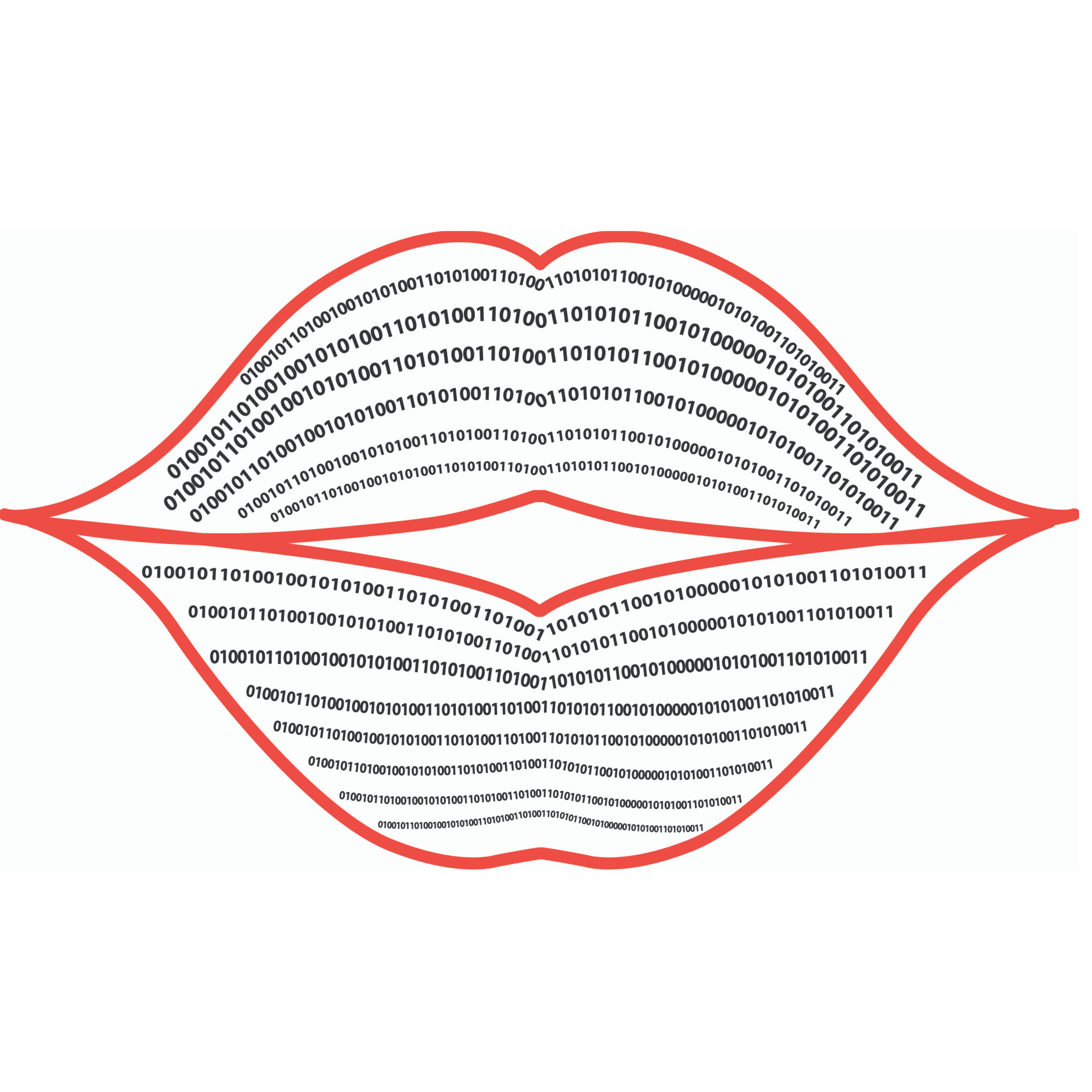 t. Weeyn Kiss My Ass Binary Code Red Lips Design