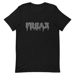 t. Weeyn FREAX Linux inspired with flowing corresponding binary code inside men and women's black t-shirt